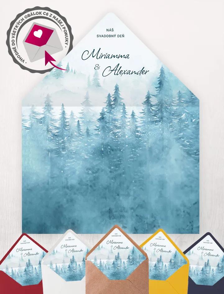 Vnútorná vložka do obálky s menami- Zimná krajina 01