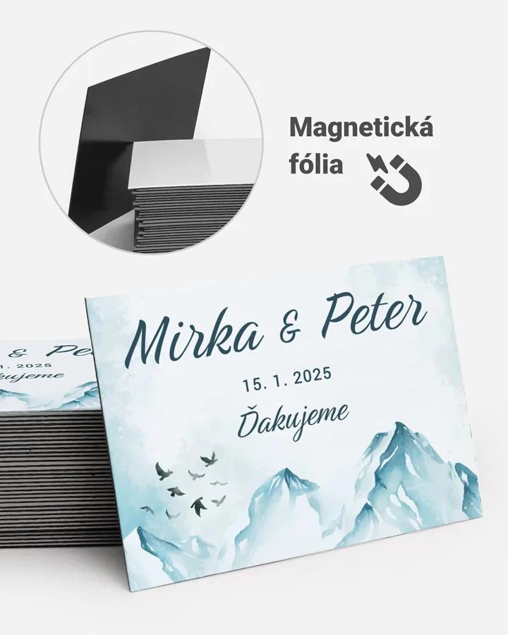 Svadobné magnetky obdĺžnik Zimná krajina 02