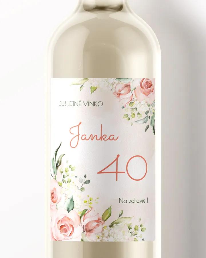 Etikety na víno / pálenku motív Šípové ruže 08