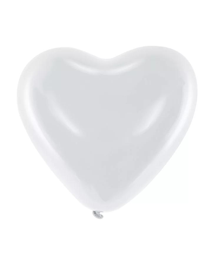 Balóny biele srdce 25cm (10ks) 0/1