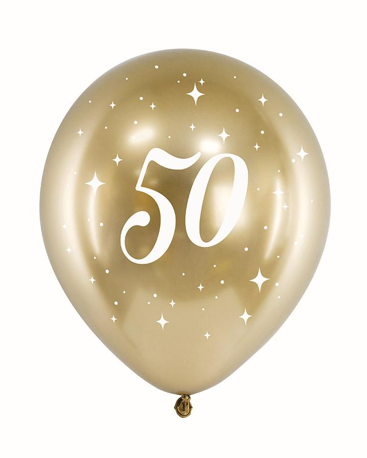 Narodeninové balóny s číslom 50 (6ks)