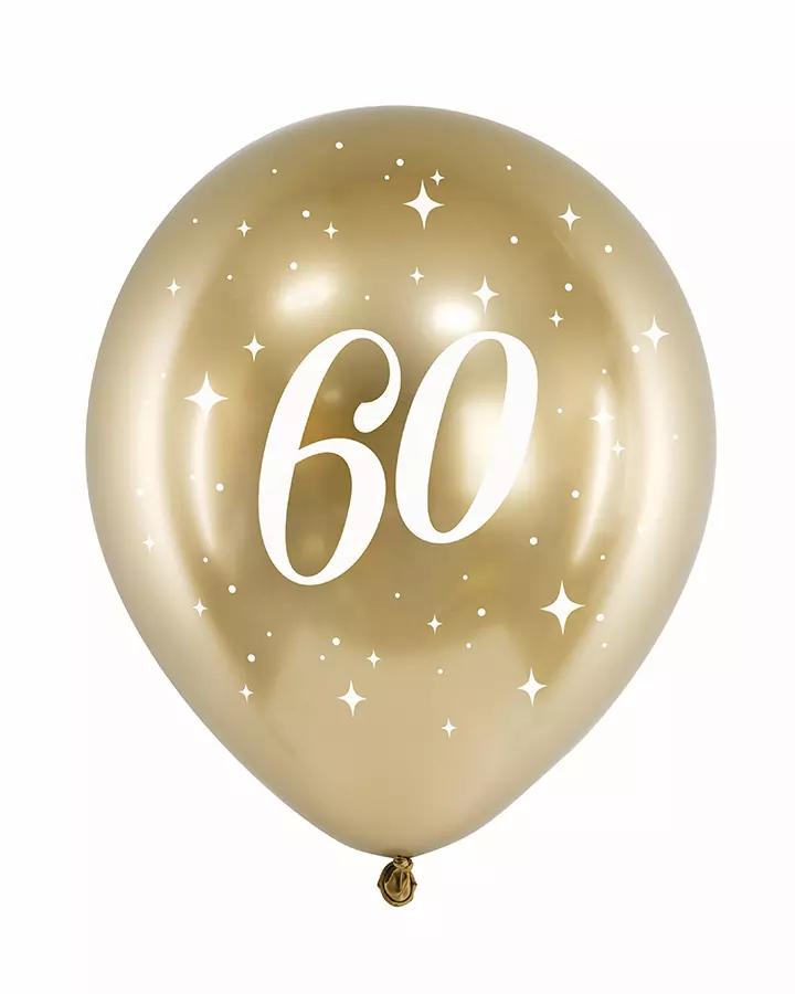 Narodeninové balóny s číslom 60 (6ks)