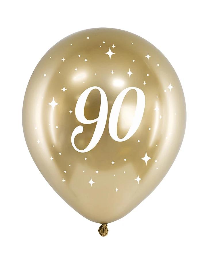Narodeninové balóny s číslom 90 (6ks)