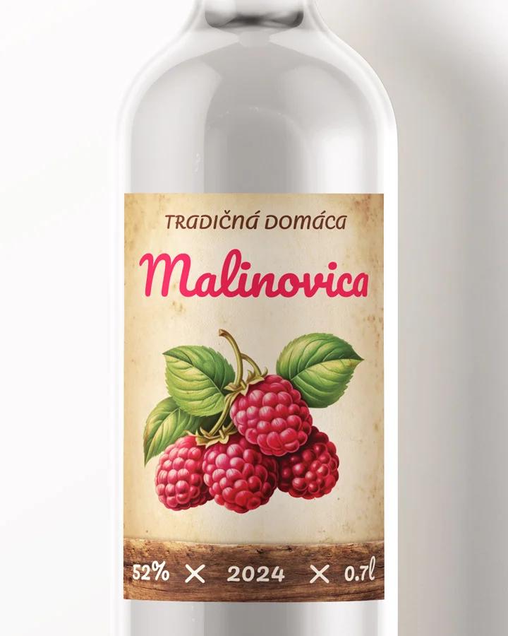 Etikety na pálenku Malinovica 10