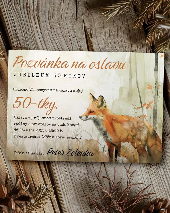 Pozvánka na narodeniny Líška 01