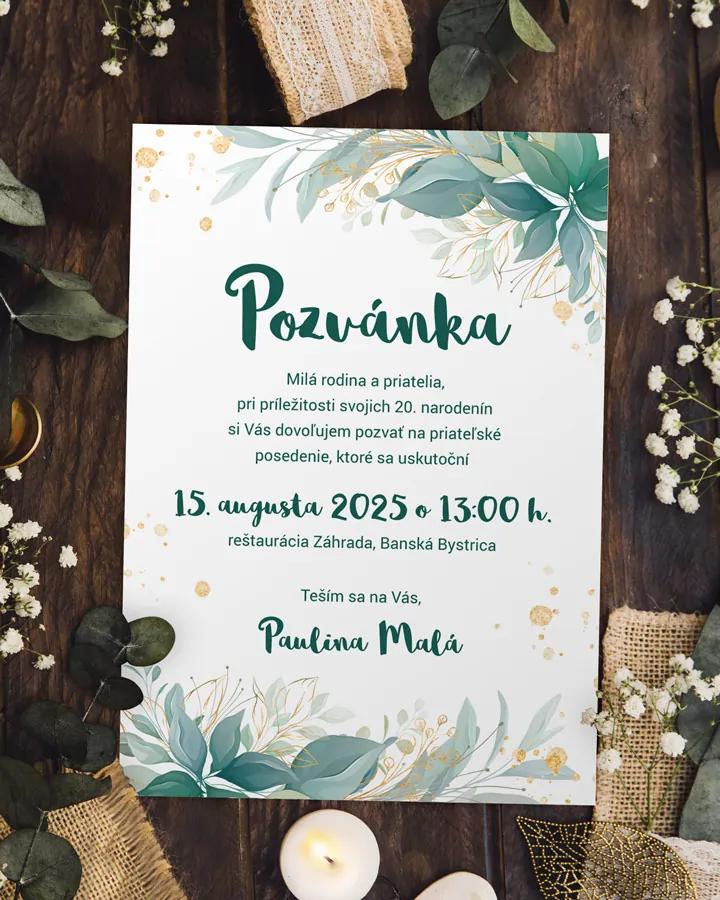 Pozvánka na narodeniny Greenery 02