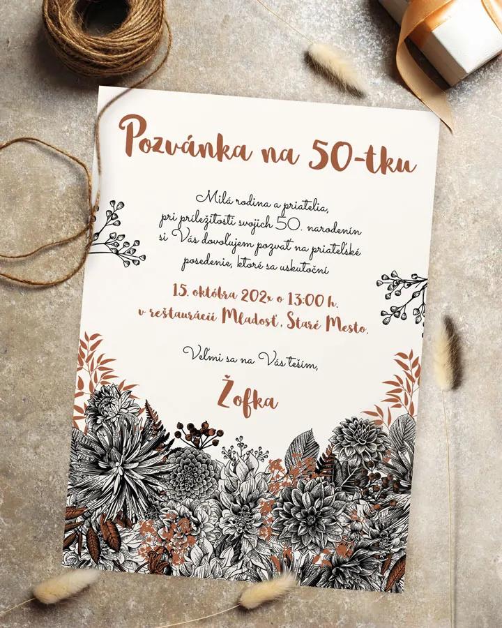 Pozvánka na narodeniny Poľné kvety 03