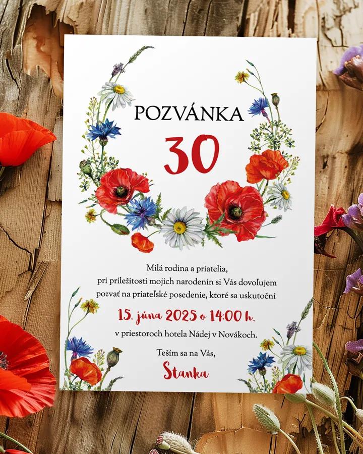 Pozvánka na narodeniny Poľné kvety 04