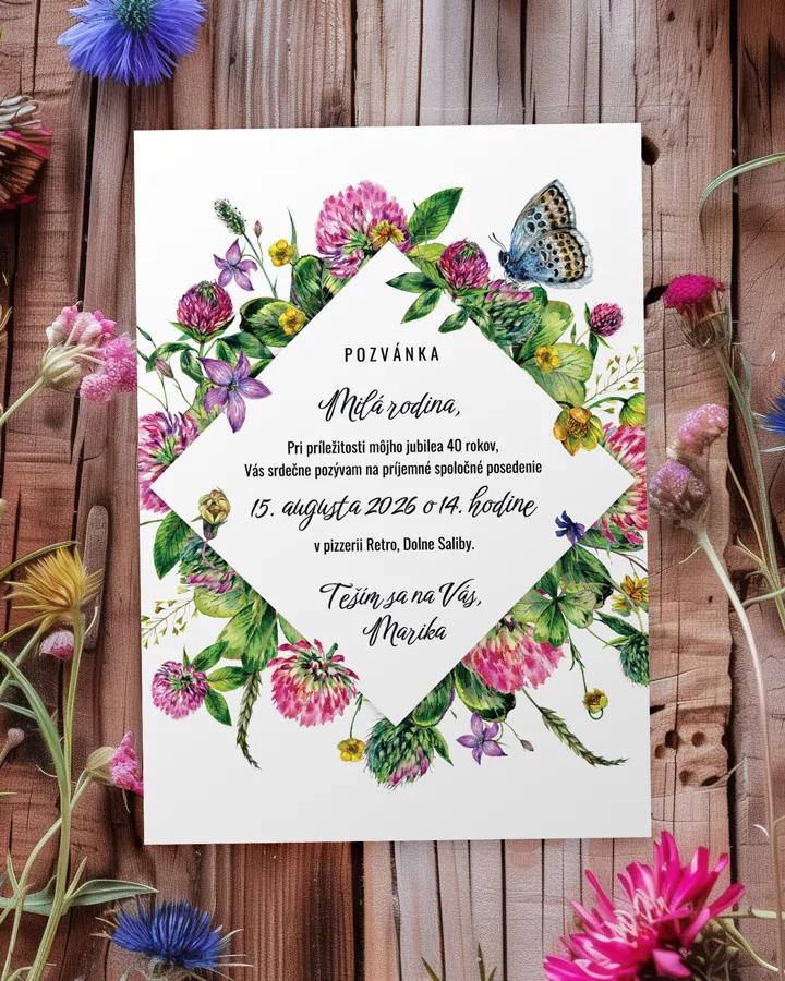 Pozvánka na narodeniny Poľné kvety 05
