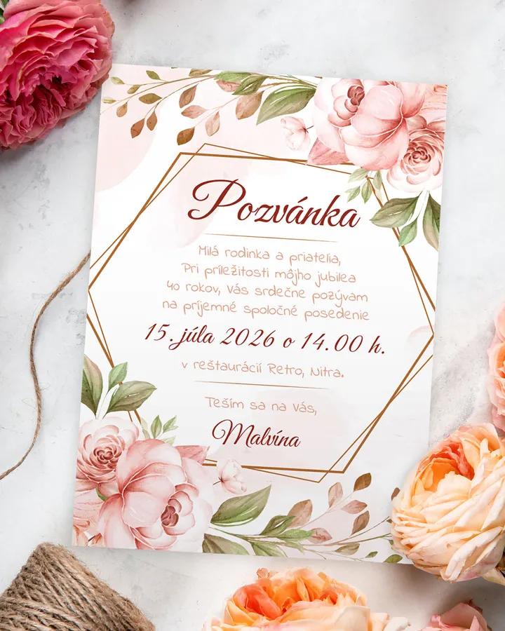 Pozvánka na narodeniny Kvetinový sen