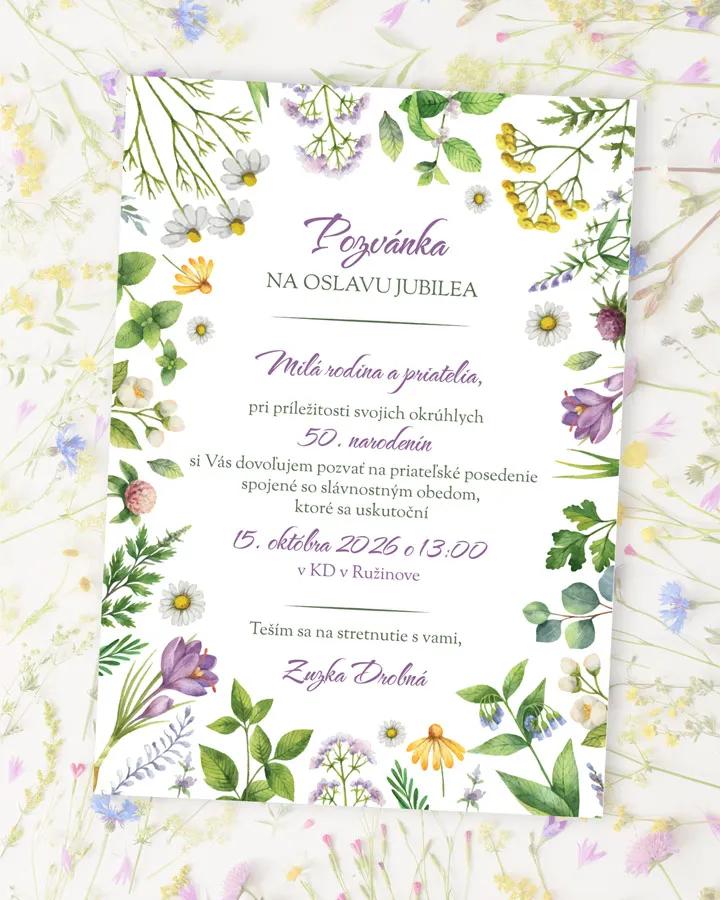 Pozvánka na narodeniny Bylinkový sen