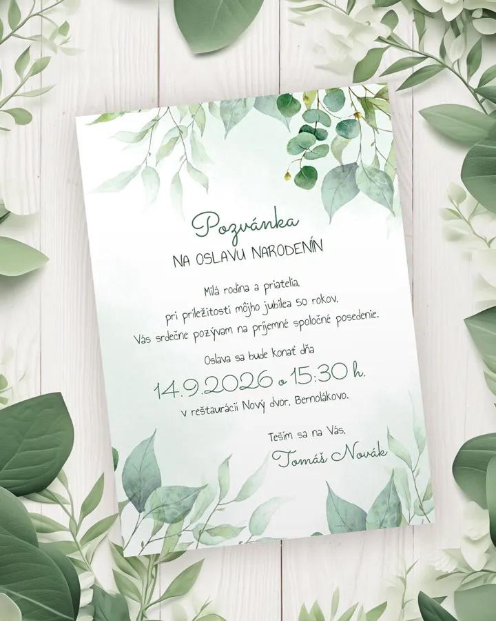 Pozvánka na narodeniny Greenery 05