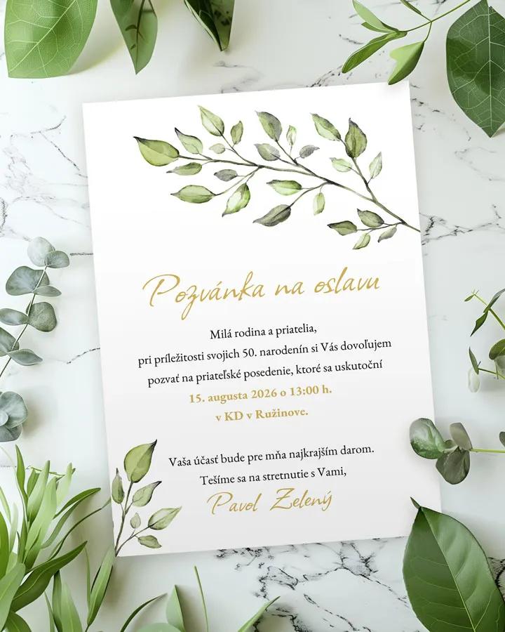 Pozvánka na narodeniny Greenery 07