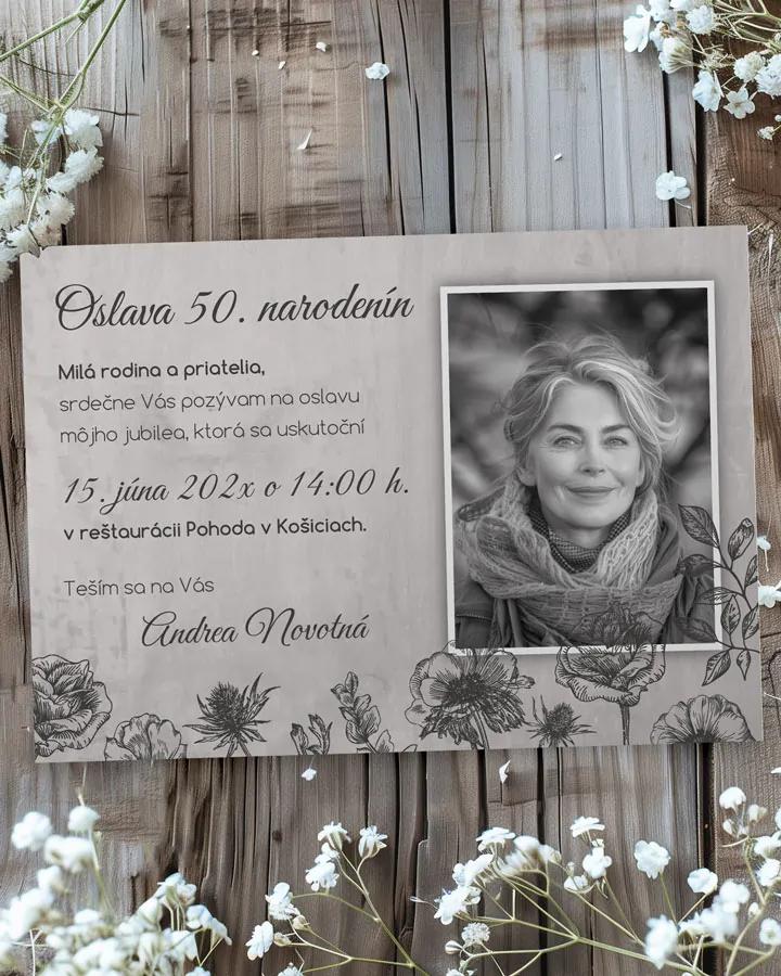 Pozvánka na narodeniny s fotkou Poľné kvety 01