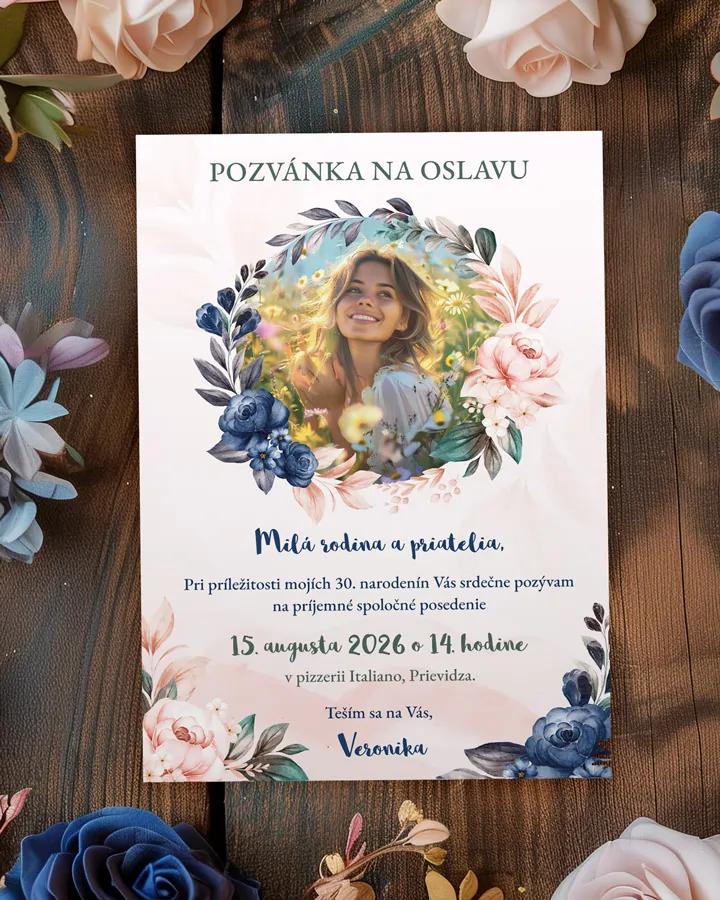 Pozvánka na narodeniny s fotkou Šípové ruže 04