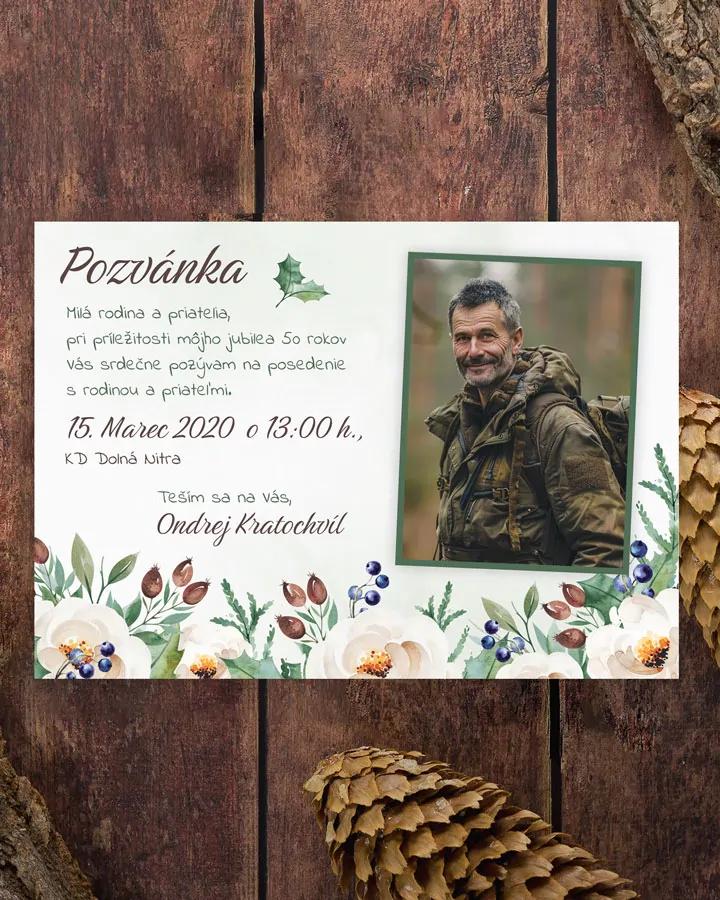 Pozvánka na narodeniny s fotkou Lesné plody