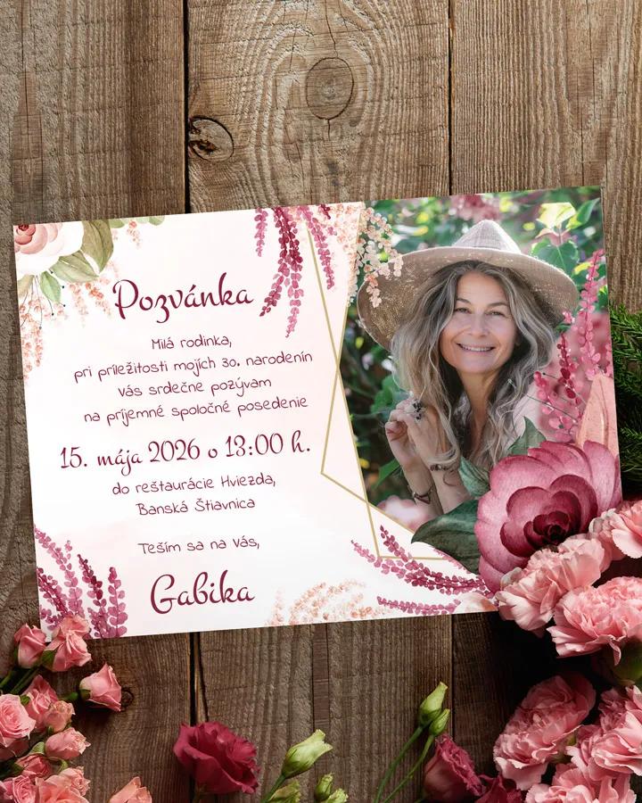 Pozvánka na narodeniny s fotkou Botanic 02