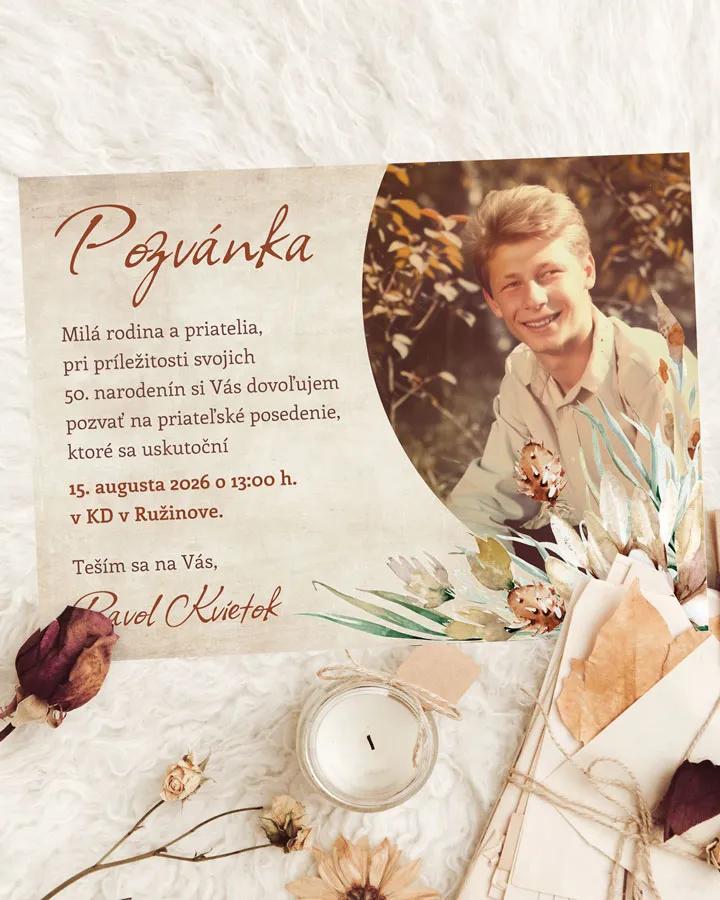 Pozvánka na narodeniny s fotkou Savana