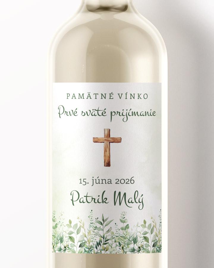 Etikety na víno a pálenku zo sviatosti krstu, prijímania, konfirmácie - motív 43