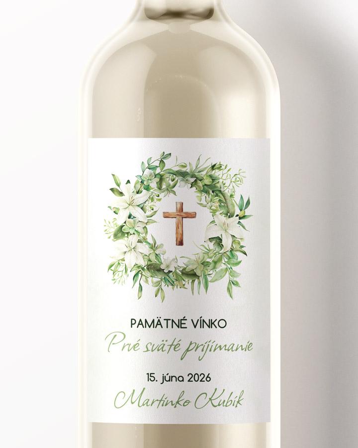 Etikety na víno a pálenku zo sviatosti krstu, prijímania, konfirmácie - motív 46
