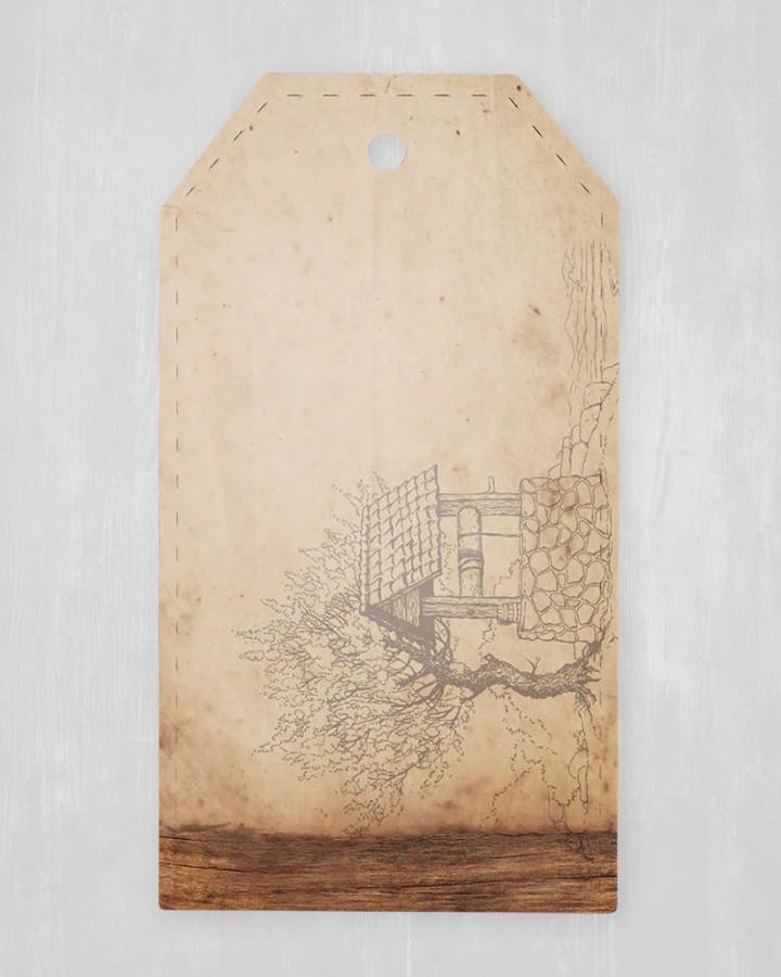 Visačka na výslužky / darčeky / produkty - Ľudový motív (sada 10ks)