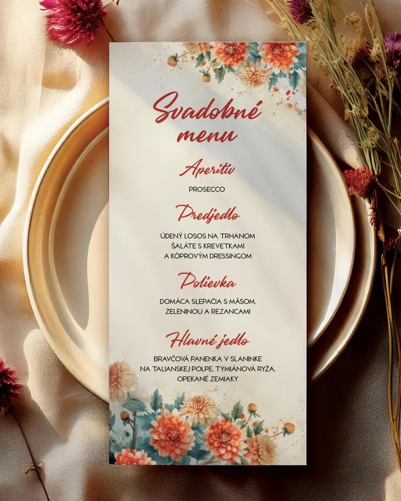 Svadobné menu - Rozkvitnutá láska