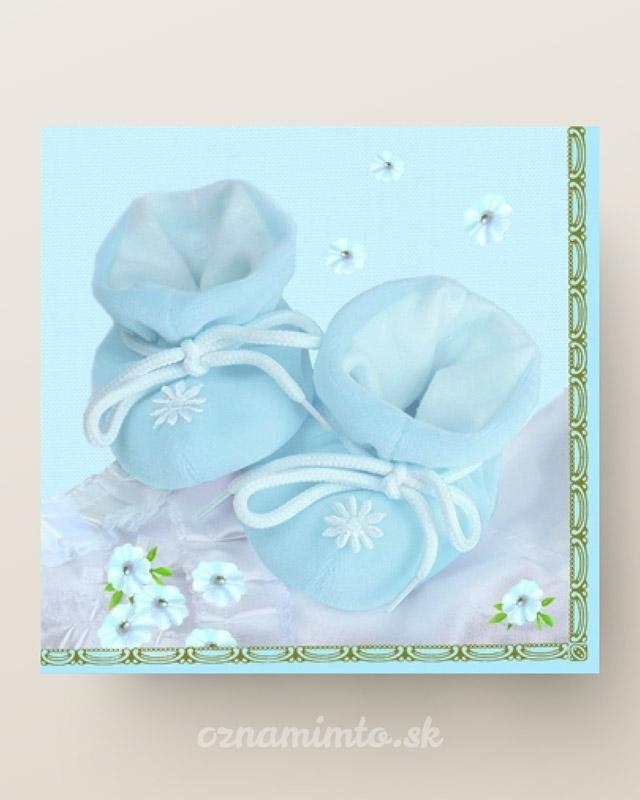 Servítky na krst - modrý motív