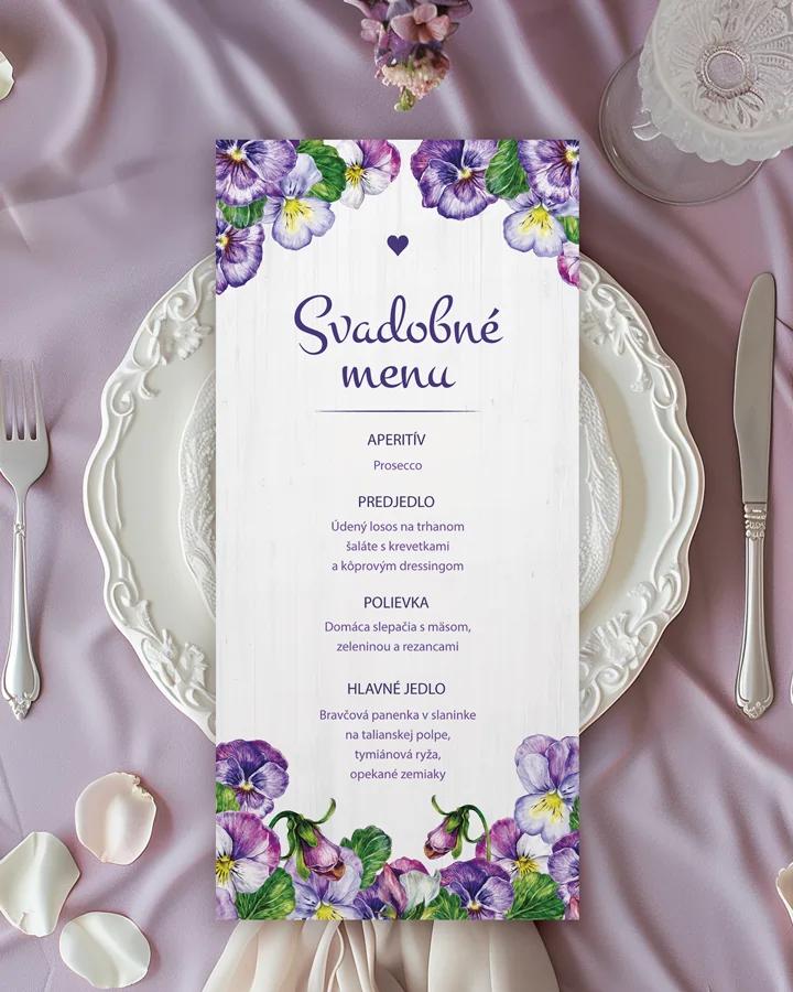 Svadobné menu - Fialky