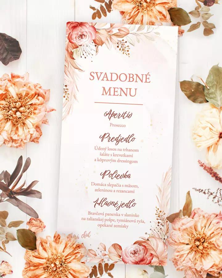 Svadobné menu - Sušené kvety 02