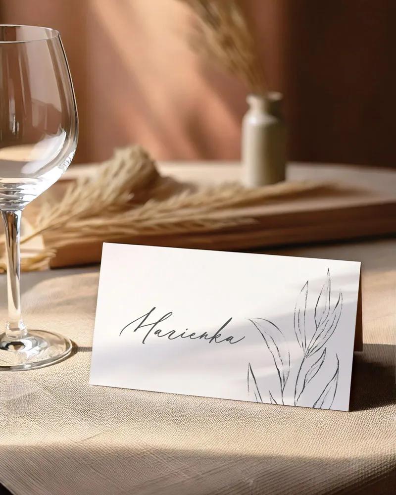 Svadobné menovky - Kvetinová romanca