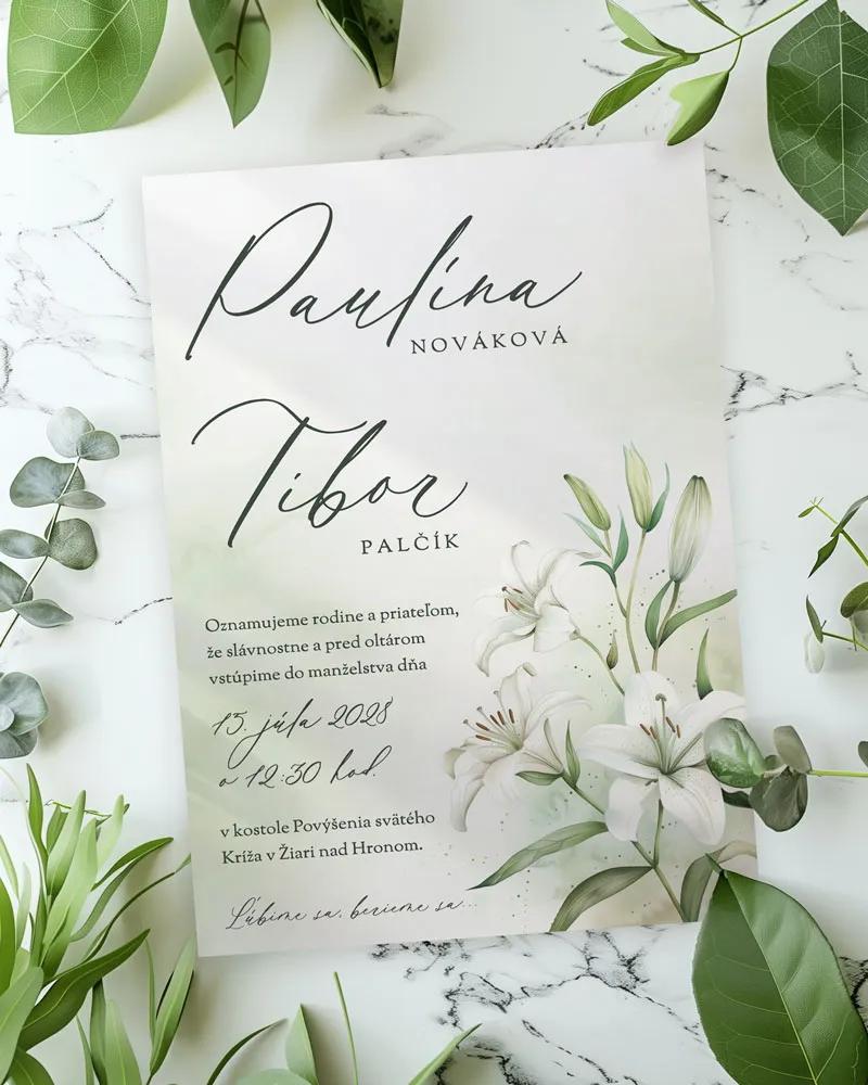 Svadobné oznámenia - Ľaliový sľub II