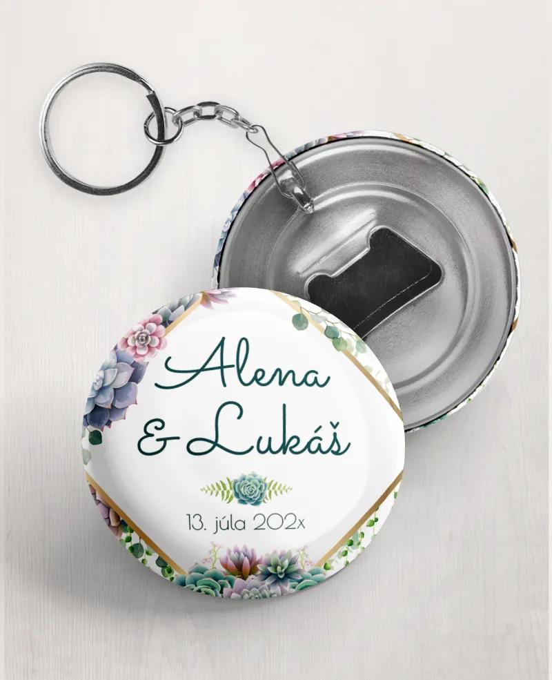 Svadobné otvárače - motív Sukulenty