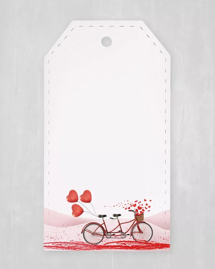 Visačka na výslužky / darčeky / produkty - Svadobný bicykel (sada 10ks)