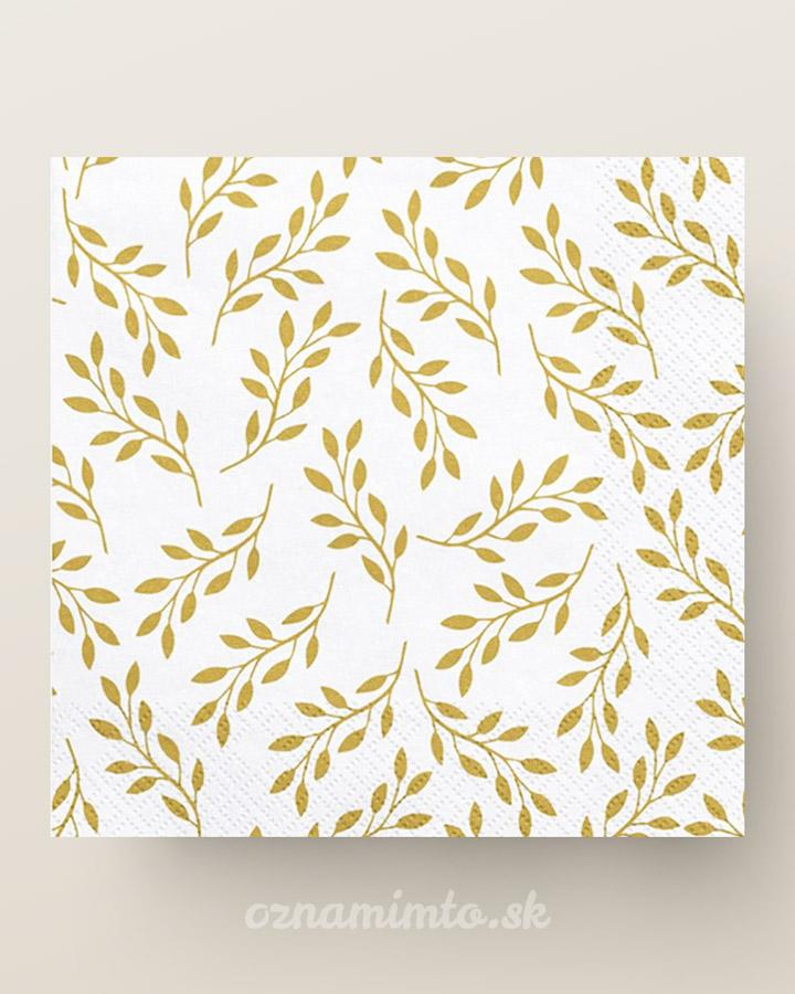 Servítky so zlatými listami 0/1