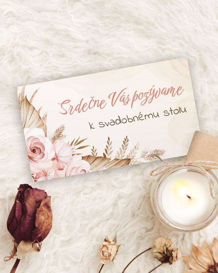 Svadobná pozvánka - Sušené kvety 01