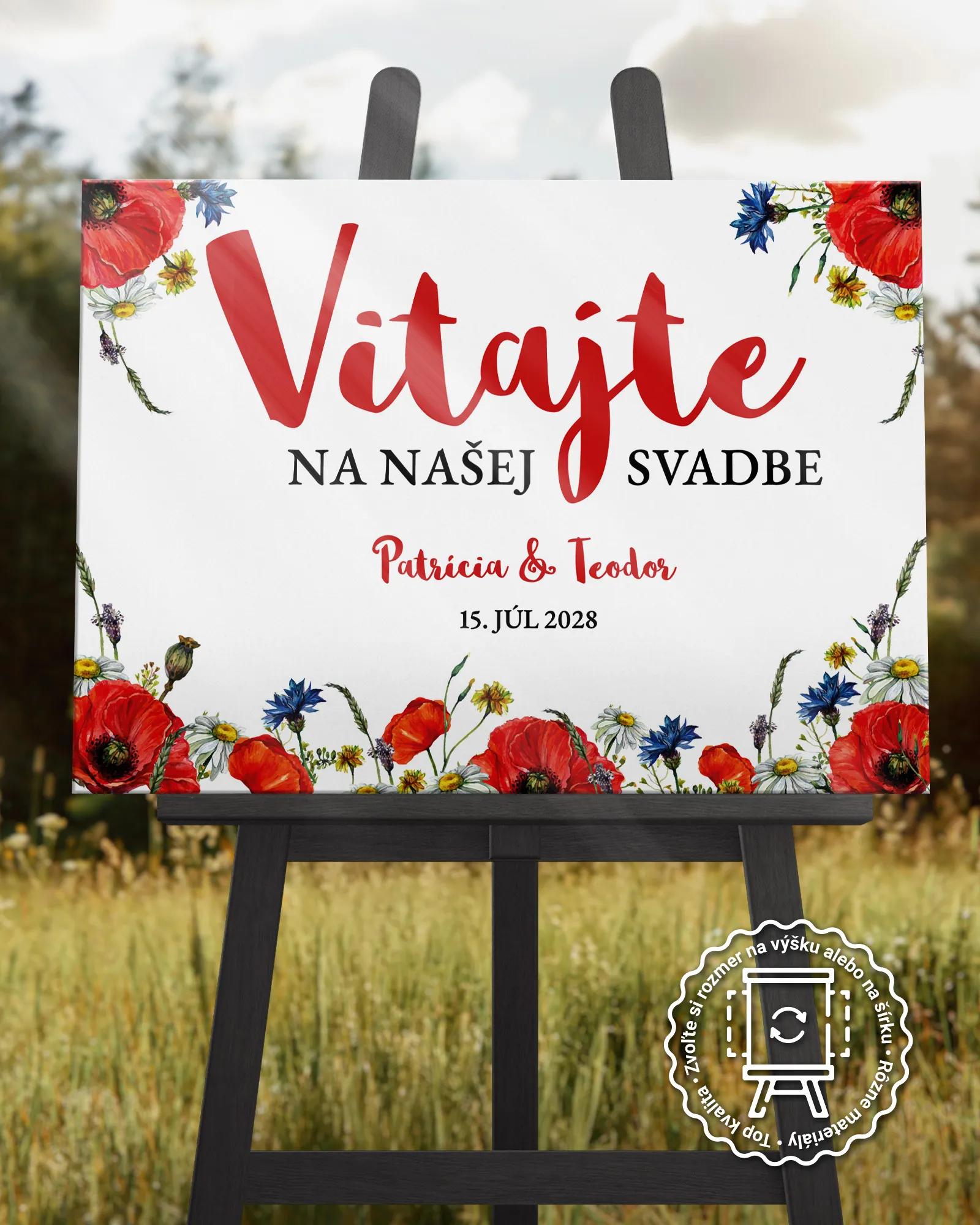 Uvítacia tabuľa vzor Pestré poľné kvety 05