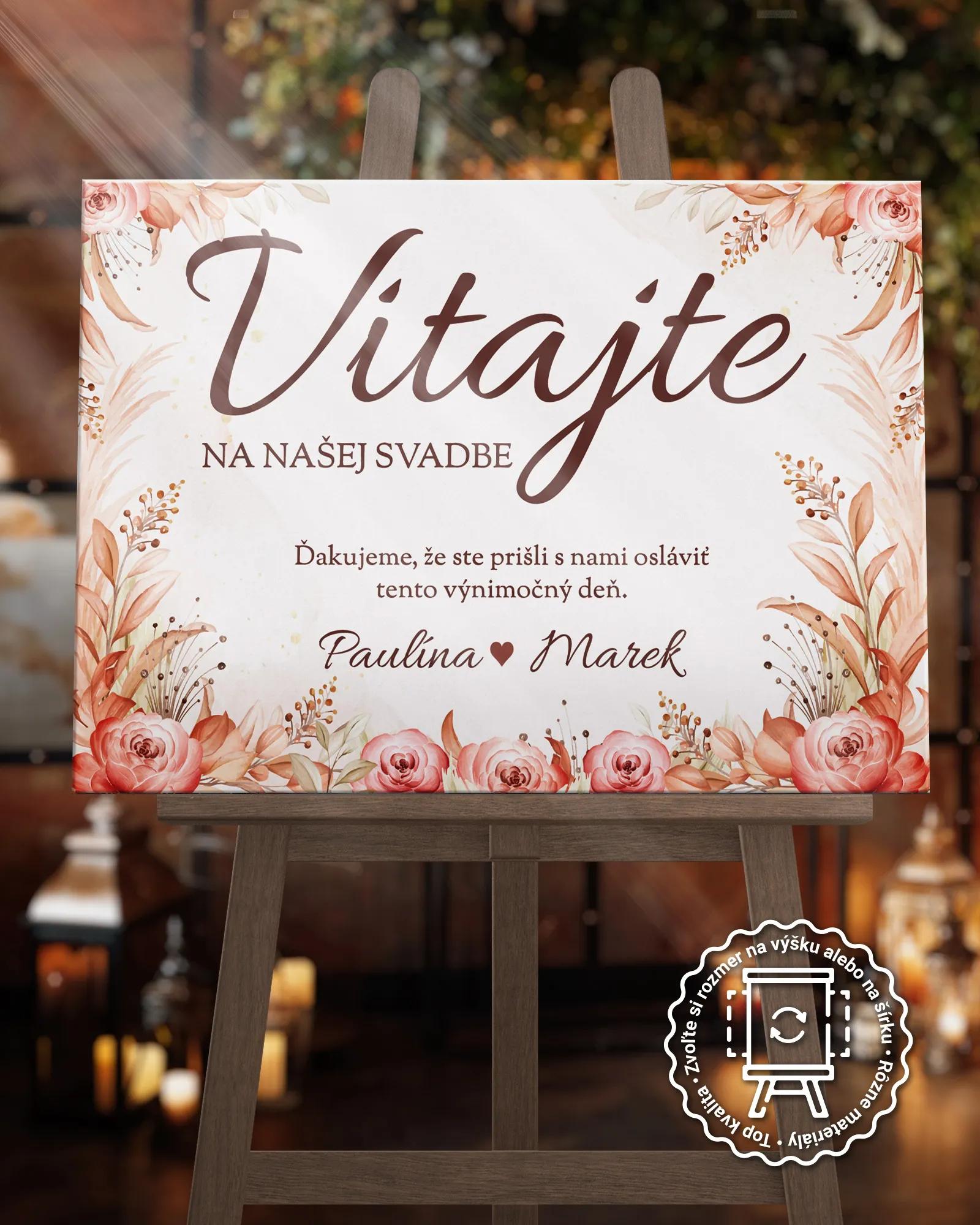 Uvítacia tabuľa vzor Sušené kvety 02
