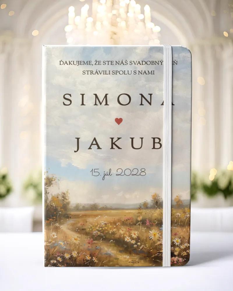 Personalizovaný svadobný zápisník pre hostí - vzor Kapitola lásky I