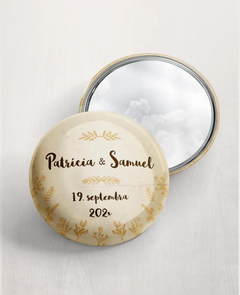 Svadobné zrkadielka - motív Vintage poľné kvety