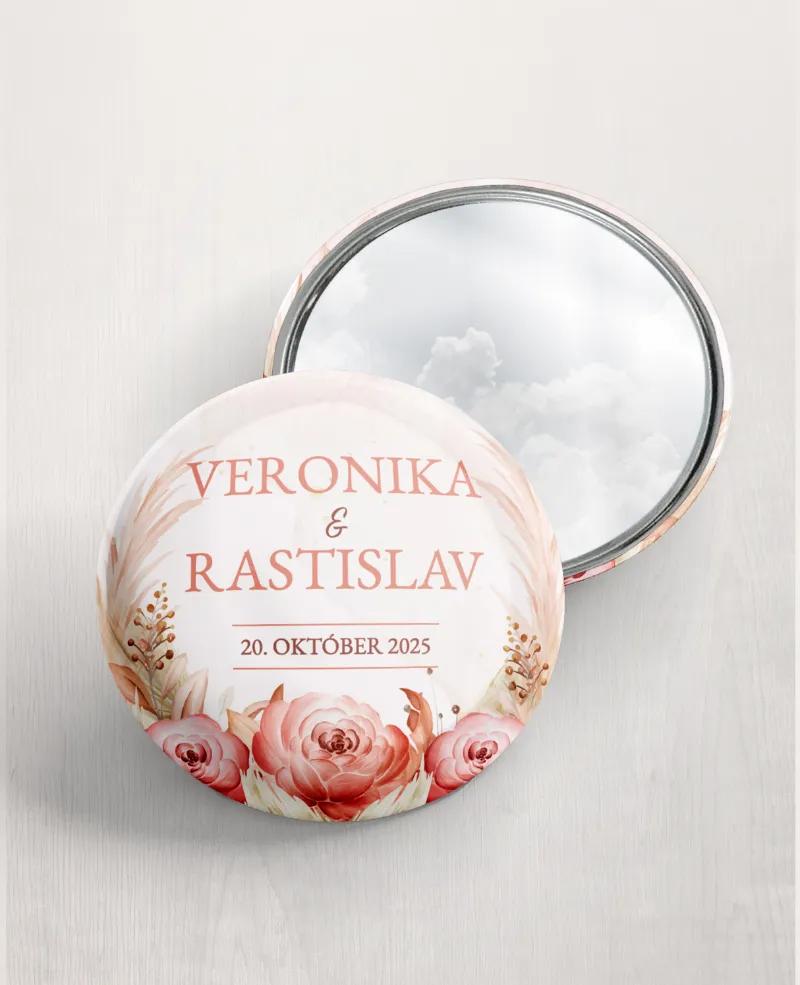 Svadobné zrkadielka - motív Sušené kvety 02