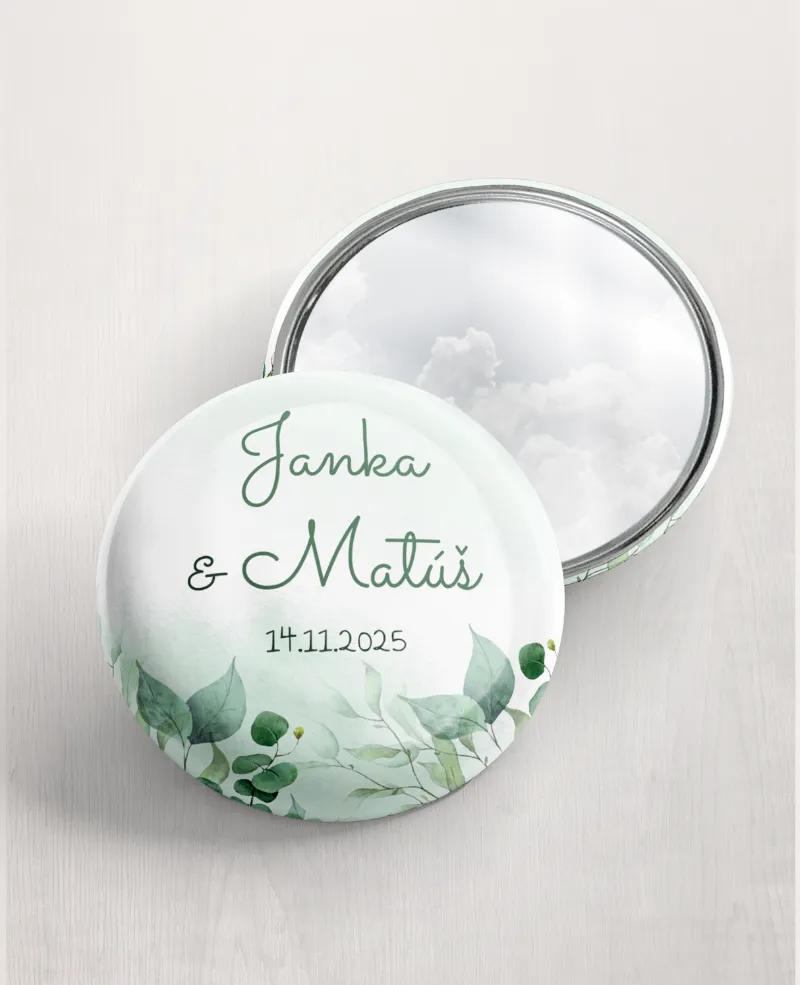 Svadobné zrkadielka - motív Greenery 05