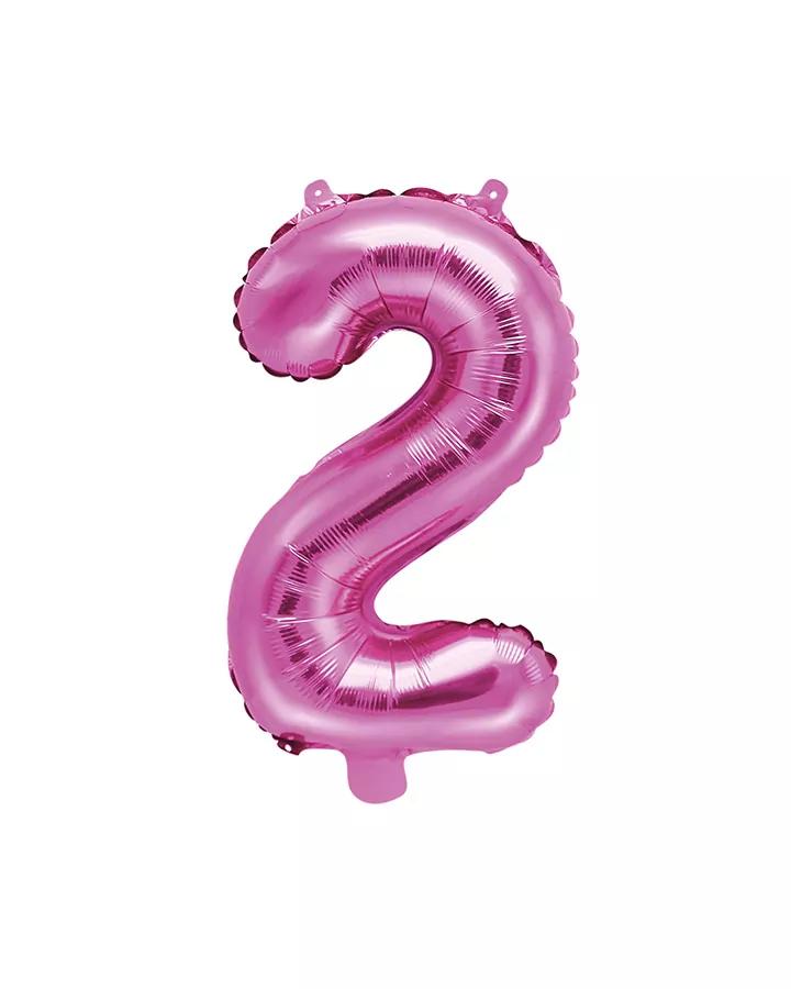 Balón číslo 2 ružový menší 35cm