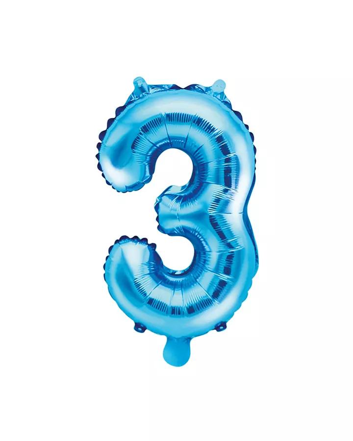 Balón číslo 3 modrý menší 35cm