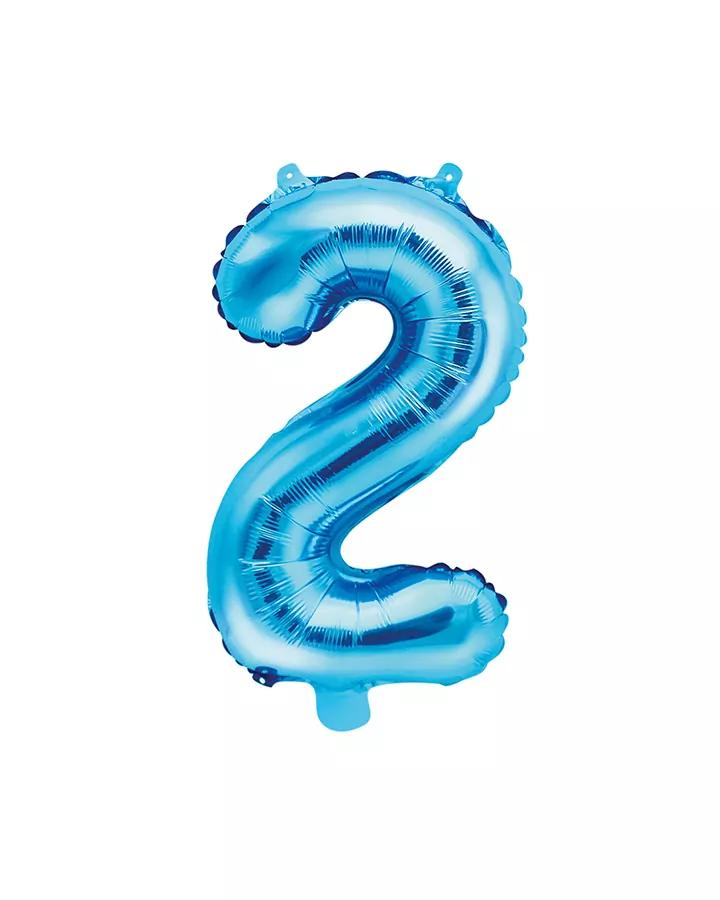 Balón číslo 2 modrý menší 35cm