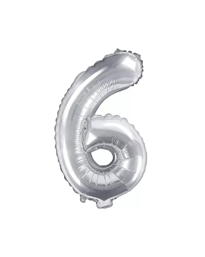 Balón číslo 6 strieborný menší 35cm