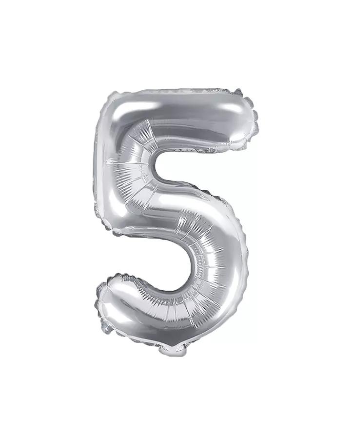 Balón číslo 5 strieborný menší 35cm