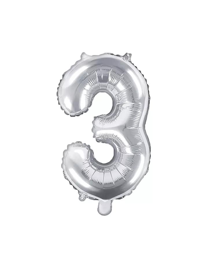 Balón číslo 3 strieborný menší 35cm