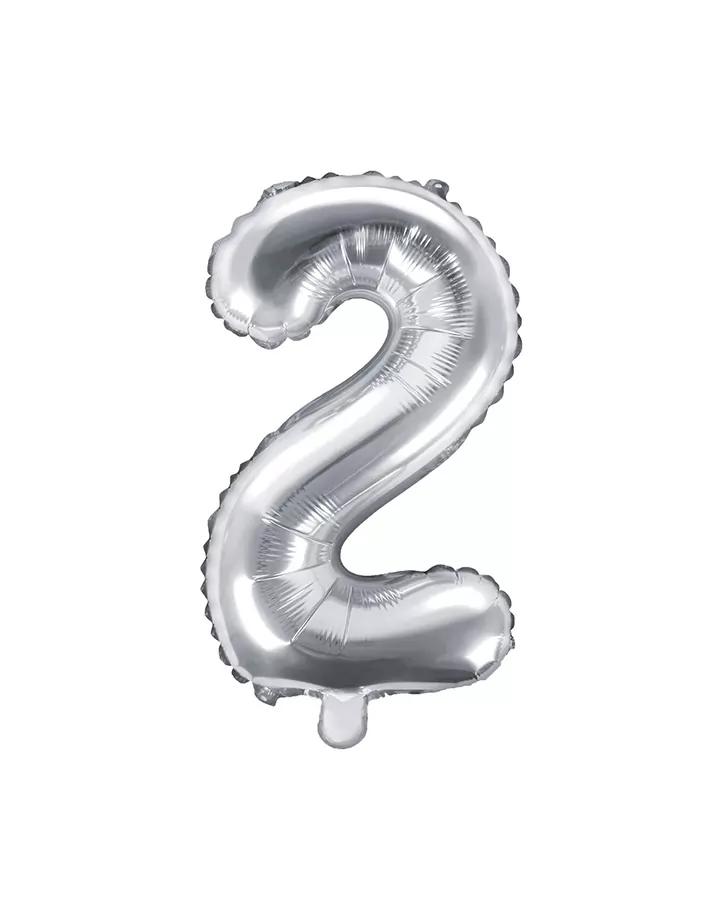 Balón číslo 2 strieborný menší 35cm