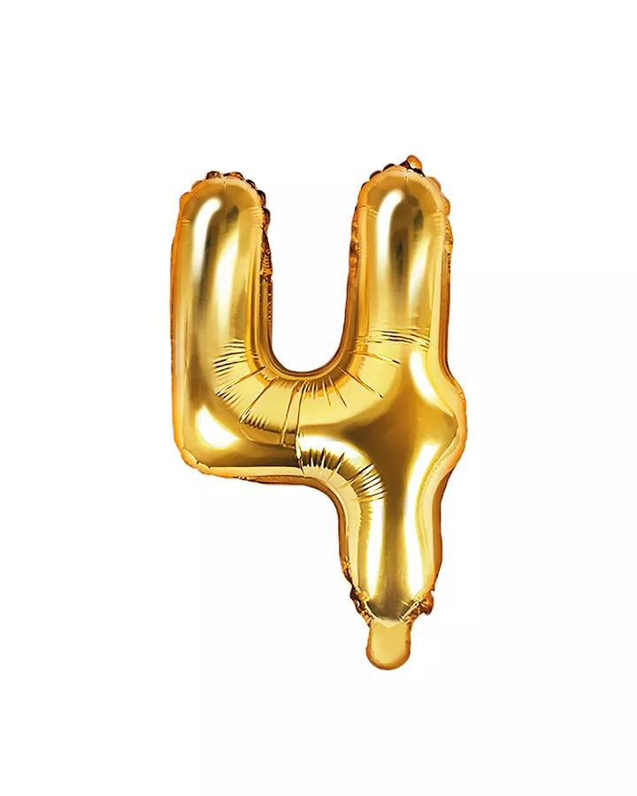 Balón číslo 4 zlatý menší 35cm