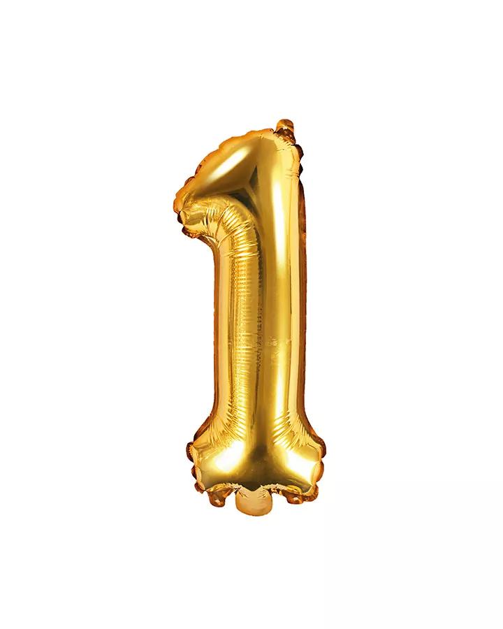 Balón číslo 1 zlatý menší 35cm
